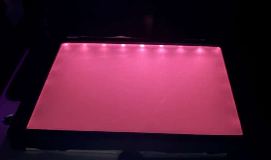 IR backlight pad, illuminated